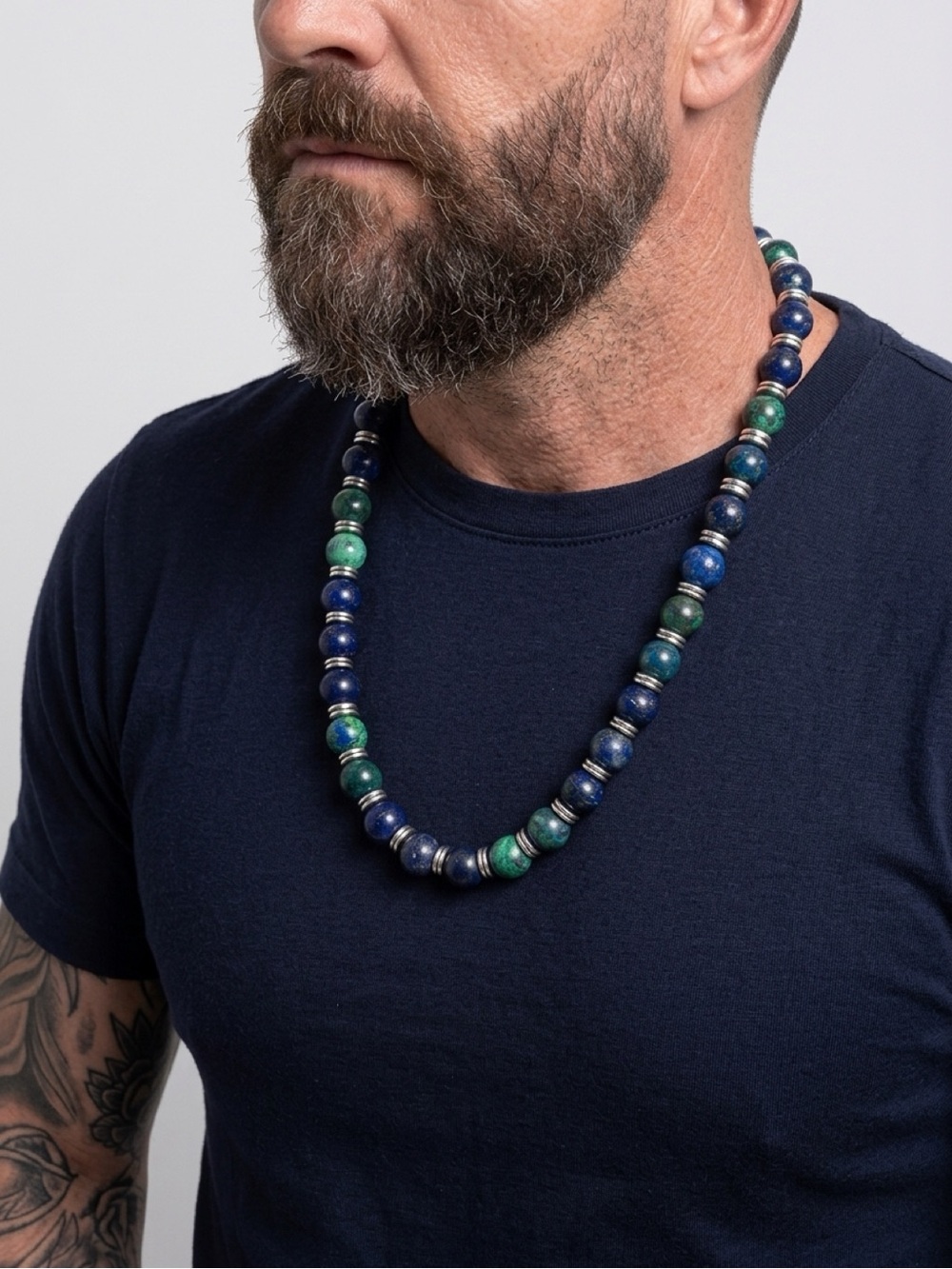 Blue & Green Lapis Lazuli Beaded Necklace